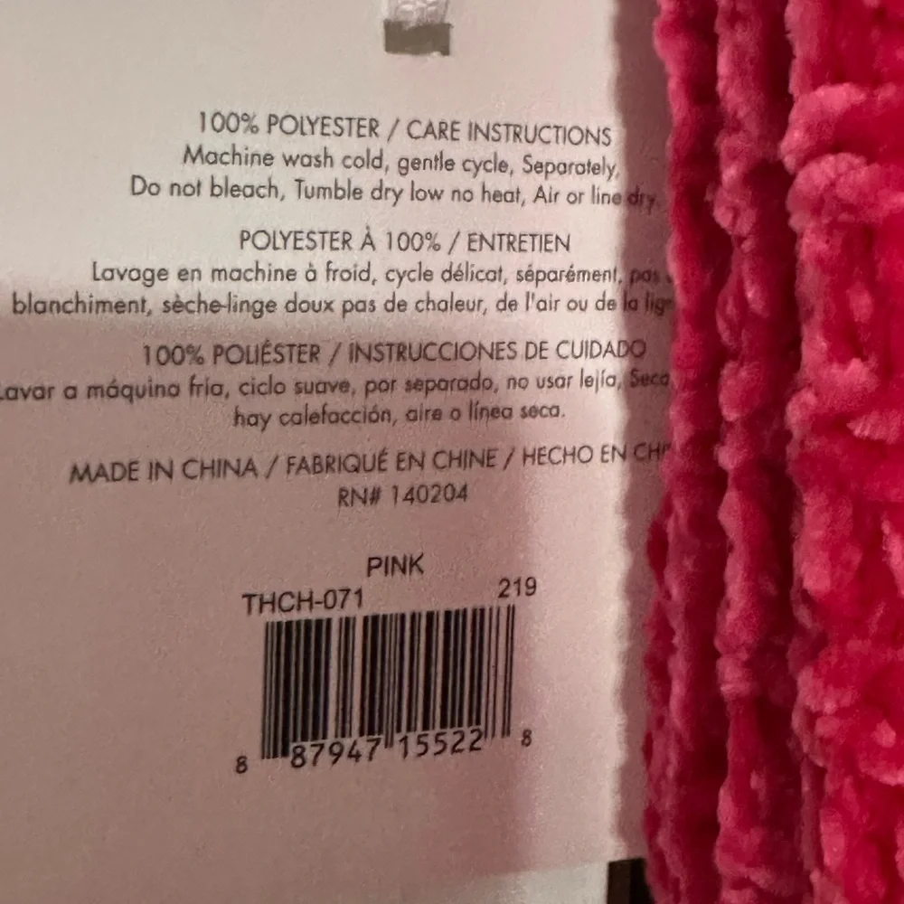 Chenille pink throw
